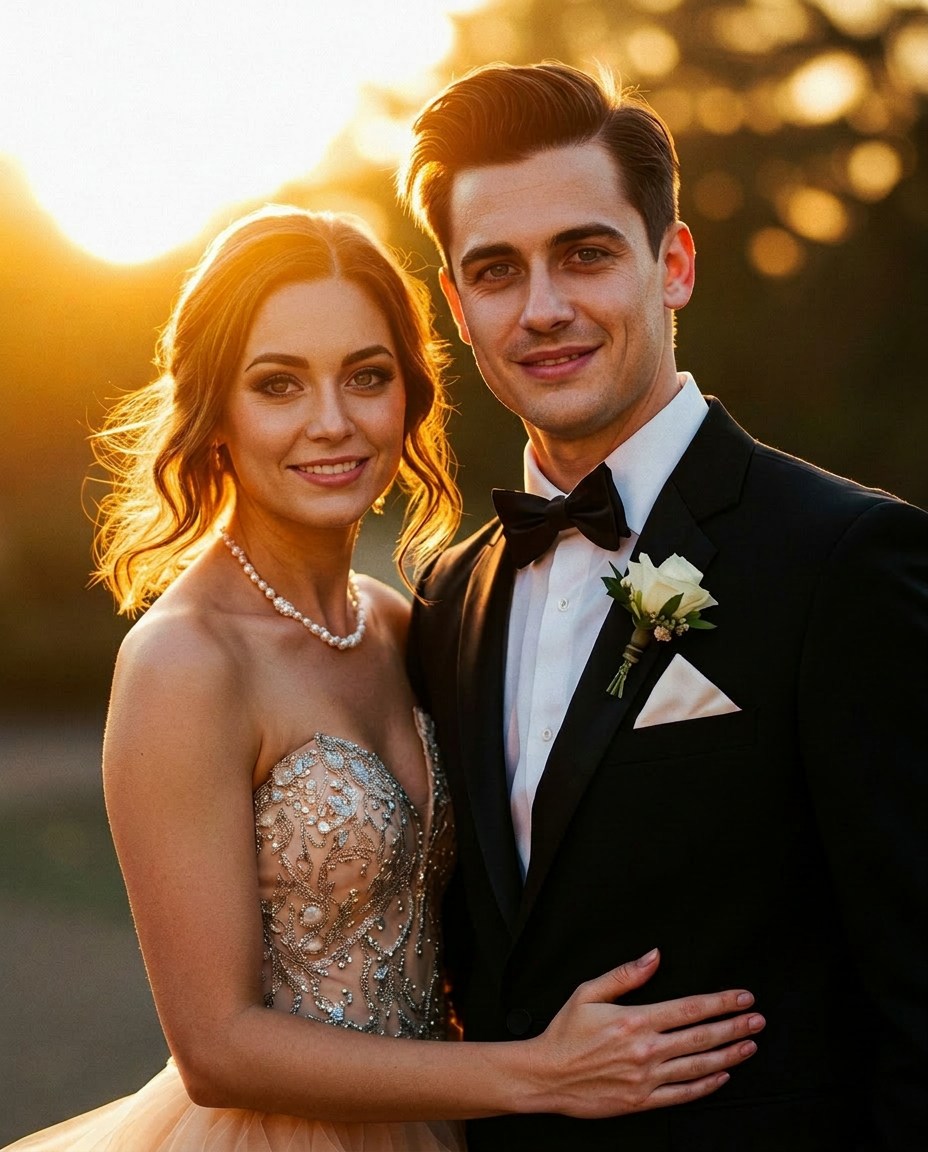Prom couple portrait